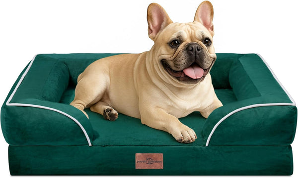Comfort Expression Orthopedic Dog Bed for Extra Large Dogs with Bolster | Waterproof Dog Couch Bed with Washable Cover & Non-Slip Bottom, Supportive Egg Crate Foam XL Pet Bed, 42X30 Inch84