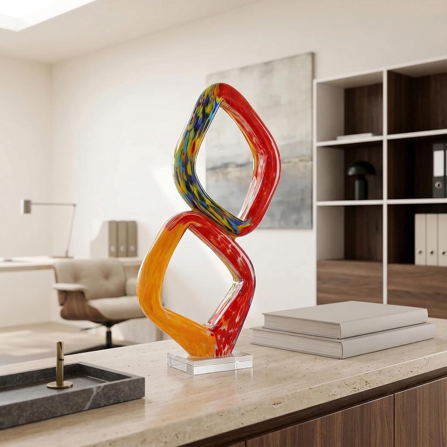 17-7in-tall-abstract-orange-glass-sculpture-large-hand-blown-glass-figurine-handblown-statue-for-home-decor-living-room-shelf-mantel-tabletop-display-modern-art-accent-piece