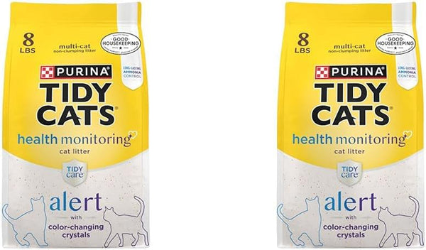 Purina Tidy Cats Tidy Care Alert Cat Health Monitoring Non Clumping Cat Litter with Silica Crystals - 8 Pound (Pack of 1)8