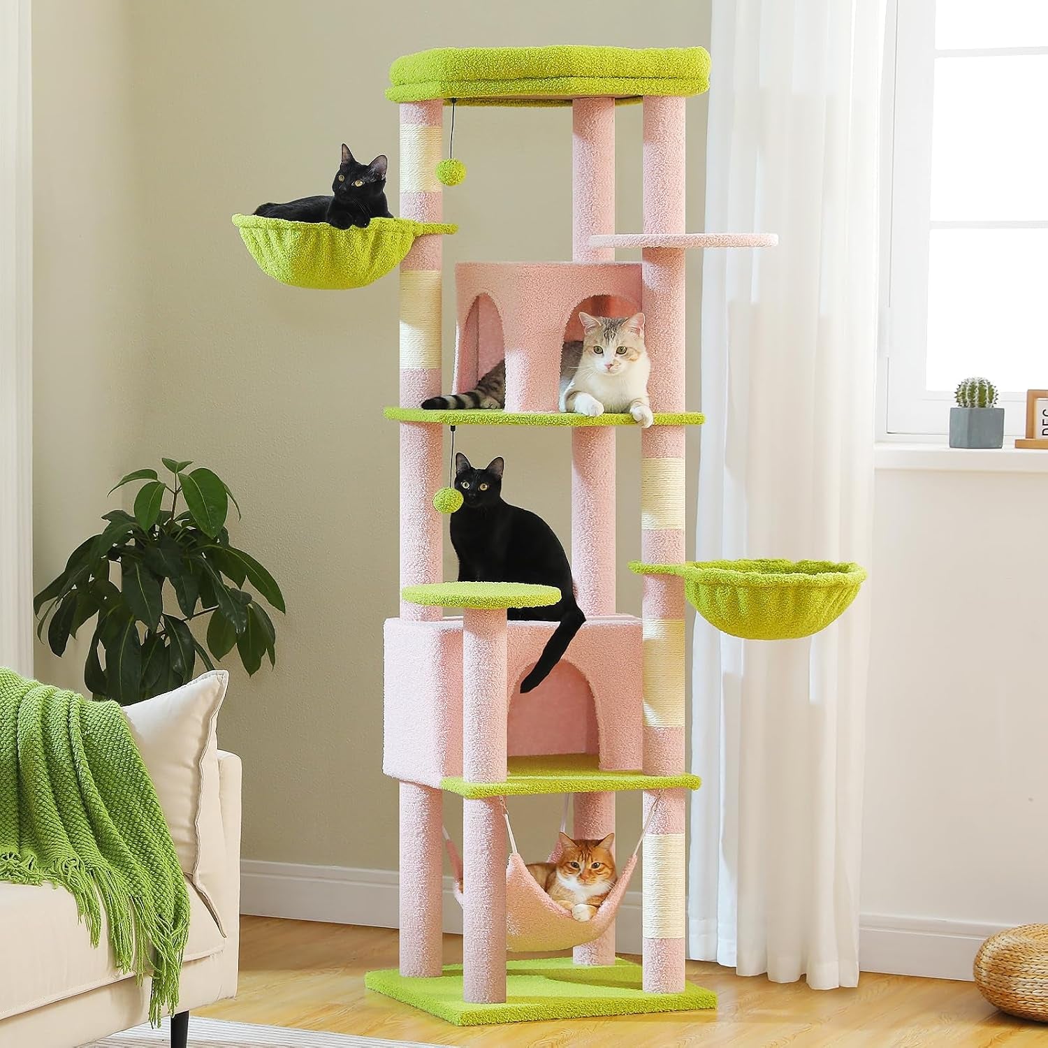 muttros-mushroom-cat-tree-tower-with-removable-scratcher-large-hammock-condo-perch-3-sisal-posts-multi-level-cat-tree-for-indoor-cats-cute-cat-tower-for-small-space-homes