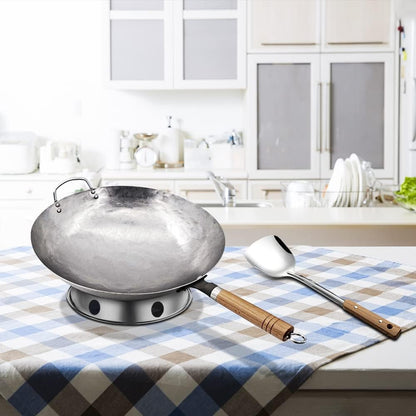 Carbon Steel Wok Pan, Stir Fry Pans, 13 Inch Wok Pan with Support Ring and Spatula, Nonstick Woks and Stir-Fry Pans, No Chemical Coated round Bottom Chinese Wok for Electric, Gas, All Stoves7