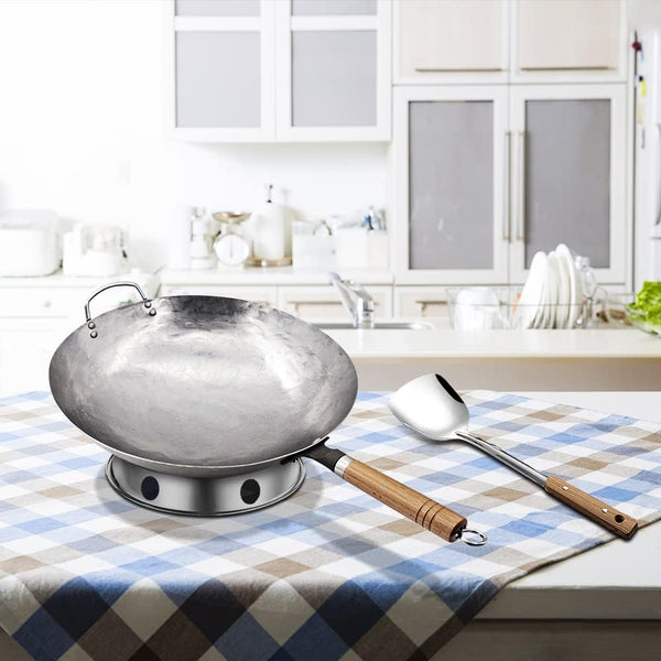 Carbon Steel Wok Pan, Stir Fry Pans, 13 Inch Wok Pan with Support Ring and Spatula, Nonstick Woks and Stir-Fry Pans, No Chemical Coated round Bottom Chinese Wok for Electric, Gas, All Stoves7