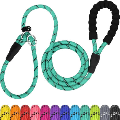Tagme Slip Lead for Dogs, No Pull Training Leash, Padded Handle (Hot Pink) | Braided Climbing Rope, Reflective Stitching, 6 Ft, Fits Small to Large Dogs up to 250 Lbs, Cushioned Grip, No Leash Burn14