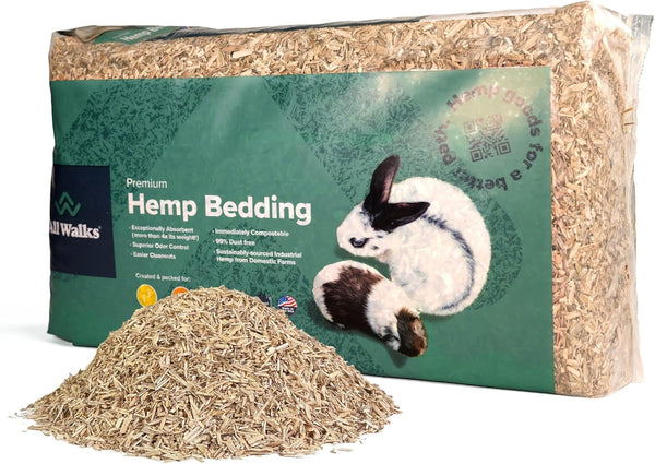 | Hemp Bedding for Small Animals 18.5L (3.7 LBS) | Low Dust, Odor Control, Highly Absorbent, Natural Cage Bedding for Rabbits, Hamsters, Guinea Pigs, Birds, and More1