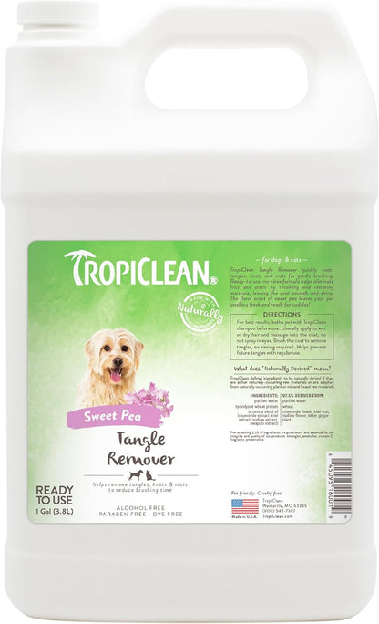Tropiclean Sweet Pea Cat & Dog Detangler Spray Dematting | Dog Conditioner Spray Derived from Natural Ingredients | Made in the USA | 16 Oz. | Dematting Spray | Sweet Refreshing Scent | for Doodles & All Coat Types | Made in USA8
