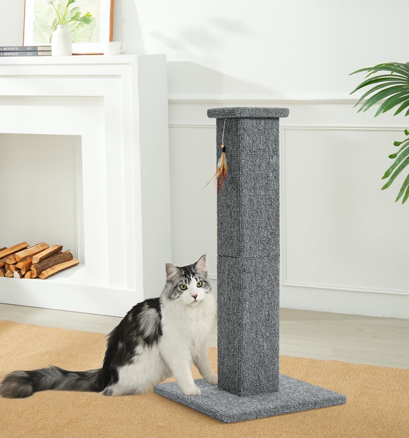 made4pets-cat-scratching-post-for-indoor-cats-carpet-cat-scratcher-32-soft-carpet-surface-for-cats-that-prefer-fabric-scratching-stable-base-full-body-stretching-ideal-for-kittens-adult-cats