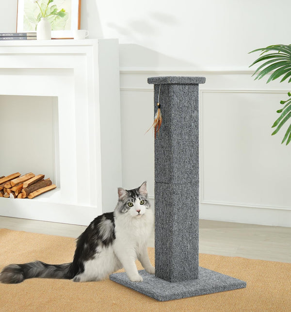 Made4Pets Cat Scratching Post for Indoor Cats, Carpet Cat Scratcher, 32" | Soft Carpet Surface for Cats That Prefer Fabric Scratching, Stable Base, Full-Body Stretching, Ideal for Kittens & Adult Cats9