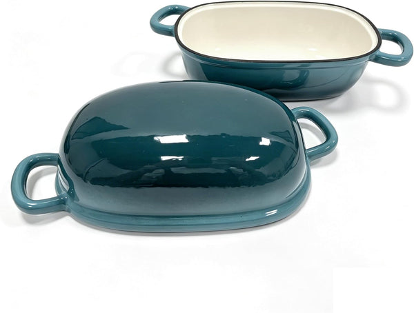 Enameled Cast Iron Dutch Oven for Bread Baking, Loaf Pan with Lid for Sourdough (Peacock Blue, 3 Quarts)3