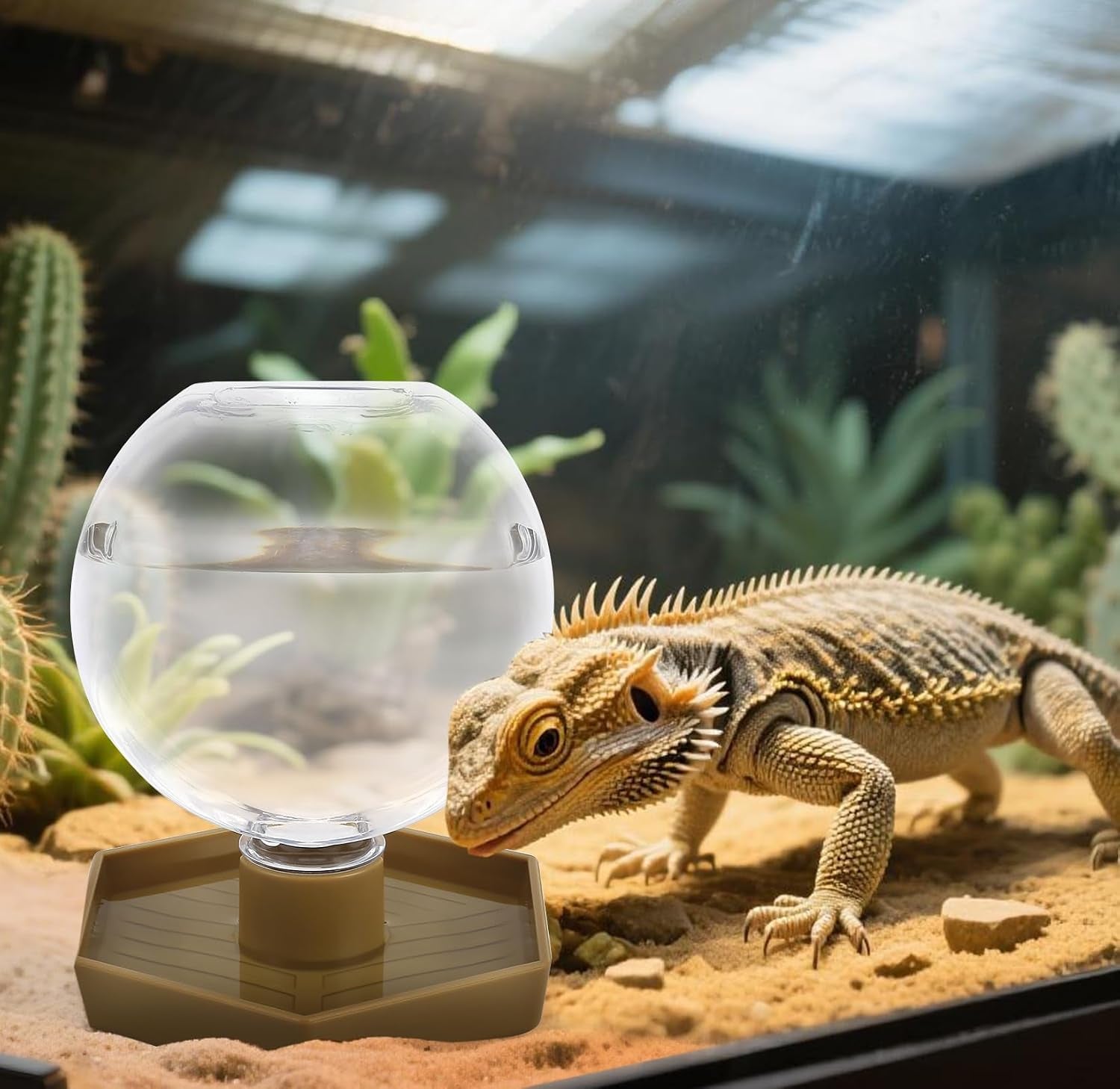 reptile-water-feeder-gecko-bearded-dragon-automatic-water-dispenser-12-oz-amphibians-waterer-dish-terrarium-bowls-for-lizards-turtles-snake-frog-round-shaped