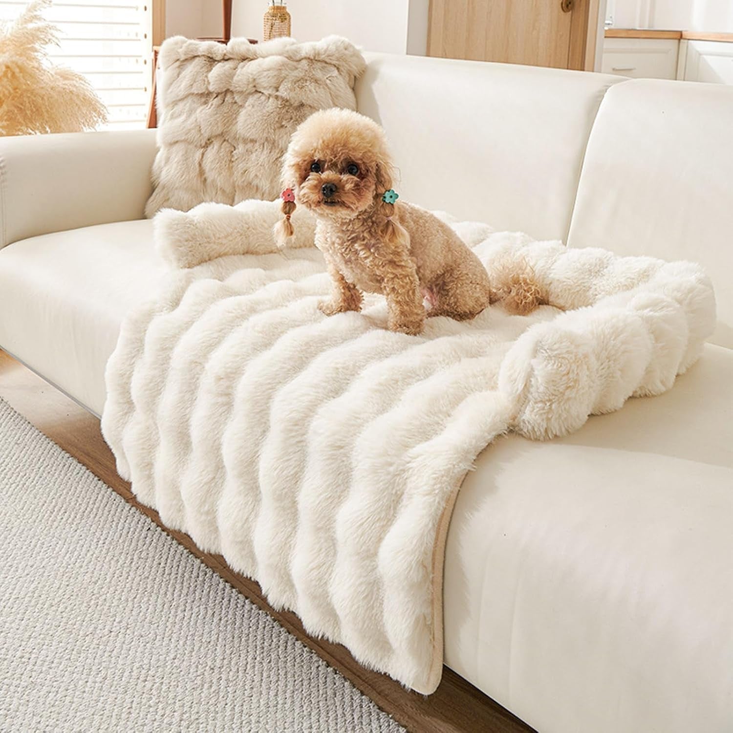 calming-dog-bed-for-couch-29-5-x-29-5-inch-non-slip-rabbit-velvet-dog-sofa-mat-for-furniture-protector-perfect-for-small-medium-dogs-and-cats-khaki-medium
