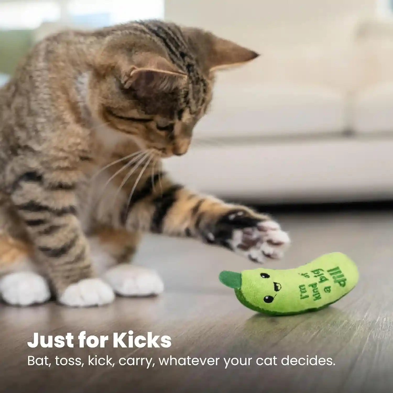 catstages-crunchy-pickle-kicker-cat-toy-plush-crinkle-toy-with-catnip-and-dental-mesh-6-5