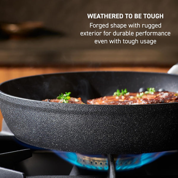 Stone Force Platinum Non Stick Cookware Set 12 Piece, Oven Broiler Safe 400°F, Kitchen Cooking Set W/Fry Pans, Saucepans, Dutch Oven, Tools, Steamer Insert, Lids, Cookware, Dishwasher Safe Black3