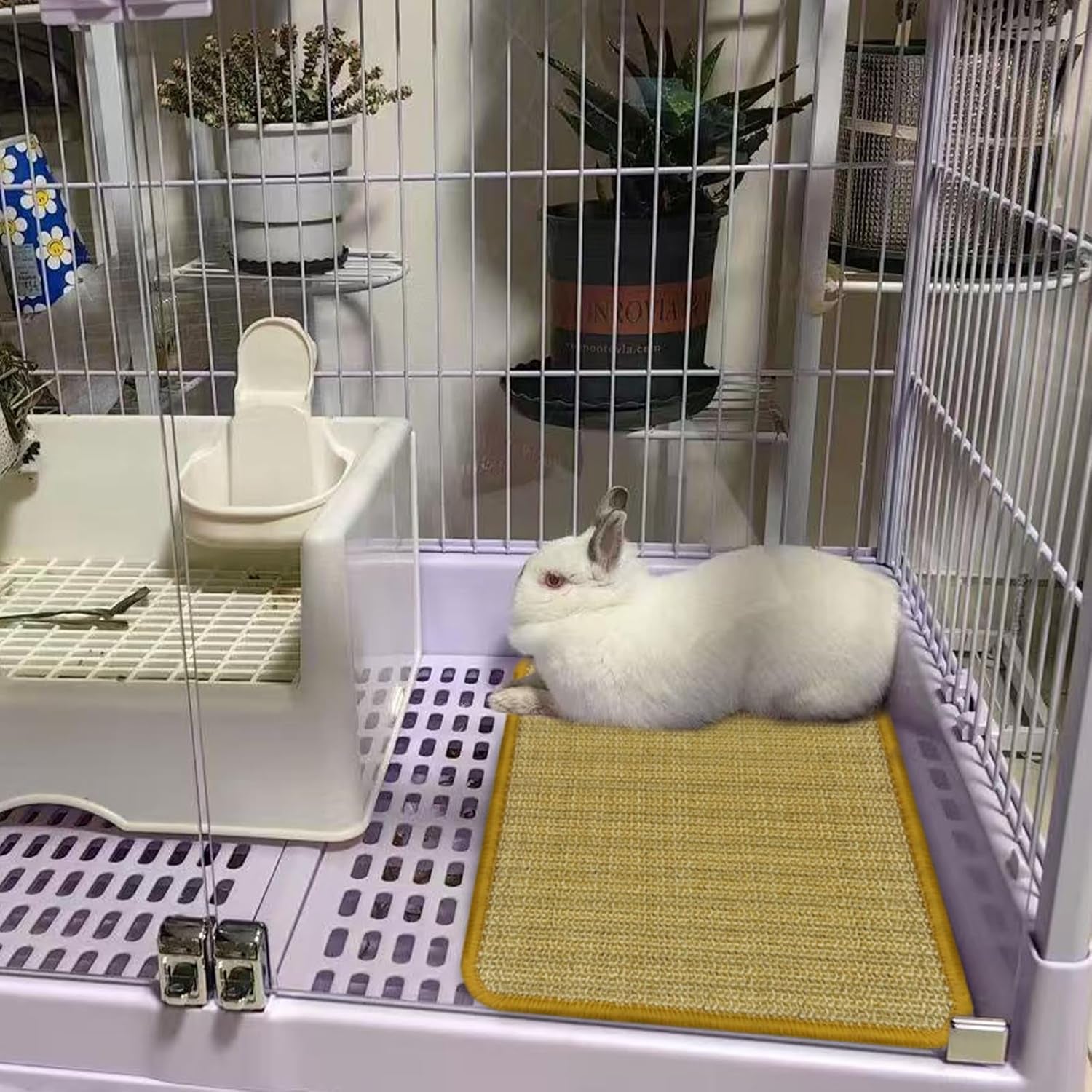 dyaus-rabbit-scratching-pad-sisal-bunny-scratch-pad-natural-rabbit-foraging-mats-for-cages-indoor-bunny-toys-accessories-for-bedding-biting-sleeping-resting-2pcs-16x12in