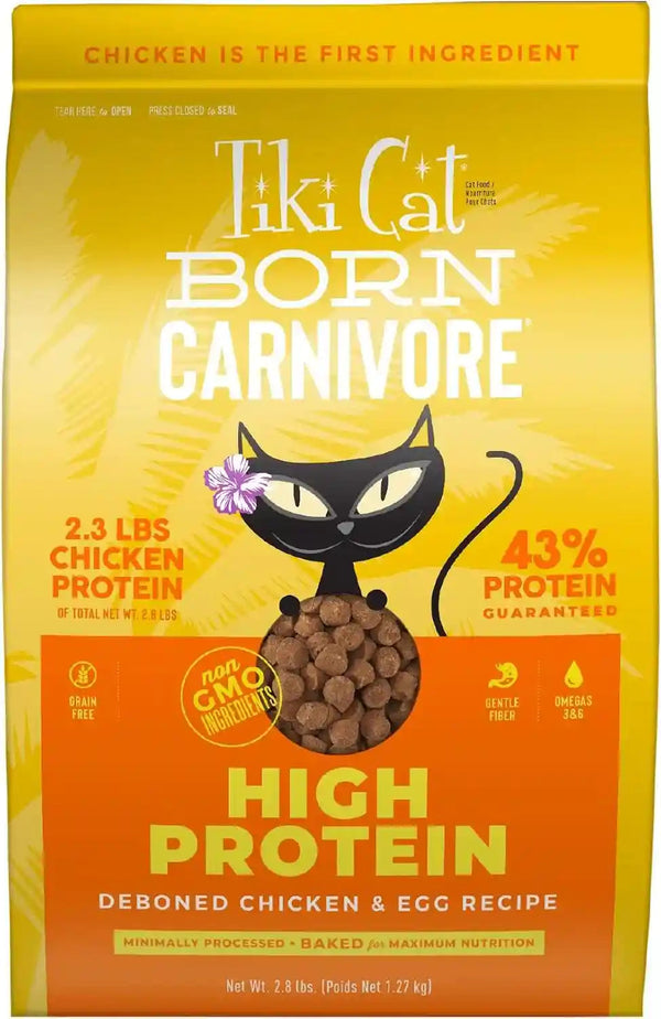 Tiki Cat Born Carnivore High Protein Dry Cat Food, Deboned Chicken & Egg, 2.8 Lbs. Bag1