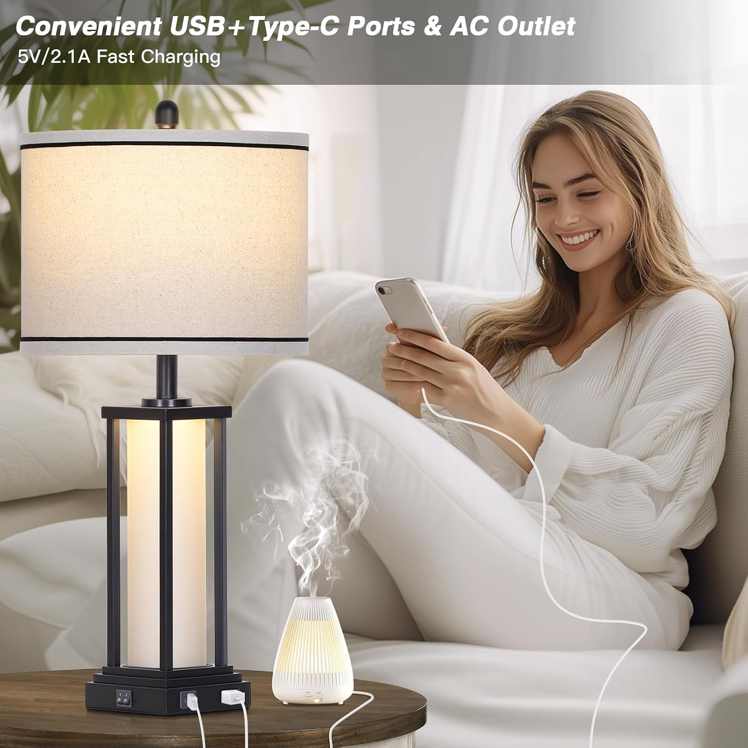 27-tall-vintage-table-lamp-set-of-2-with-usb-c-a-outlet-black-industrial-end-table-lamp-for-living-room-farmhouse-rustic-bedside-lamps-with-frosted-glass-night-light-for-bedroom-nightstand-black