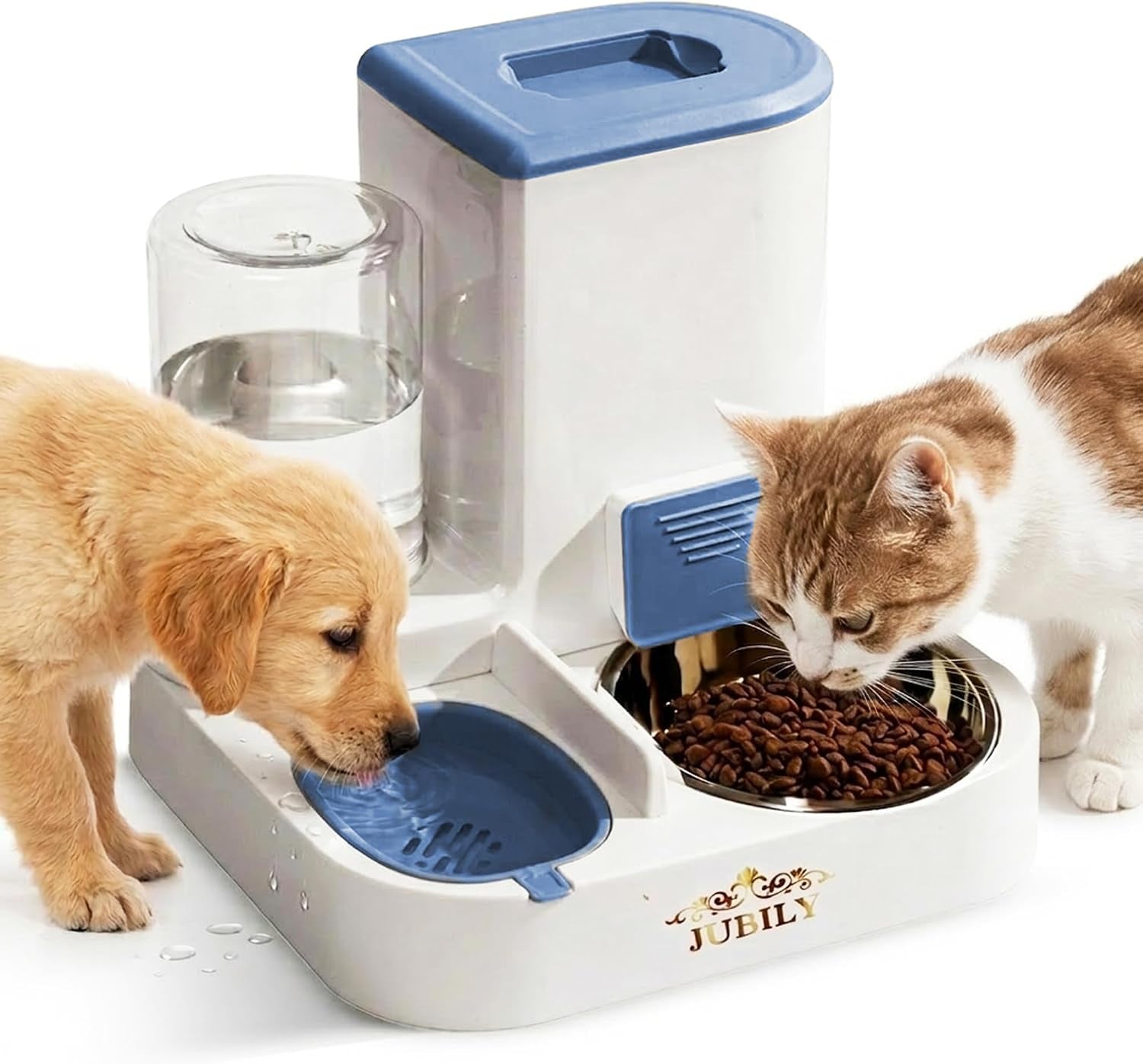 automatic-cat-feeder-water-dispenser-gravity-cat-feeding-station-with-stainless-steel-bowl-2-2l-food-1l-water-capacity-automatic-pet-feeder-for-cats-small-dogs-blue