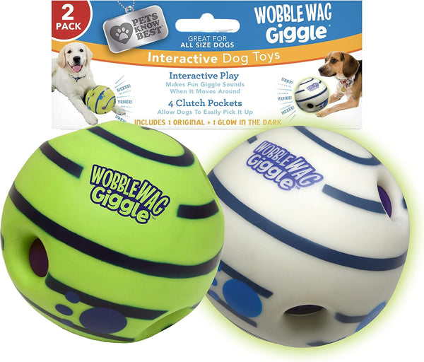 Wobble Wag Giggle Ball, Interactive Dog Toy, Fun Giggle Sounds When Rolled or Shaken, Pets Know Best, as Seen on TV12
