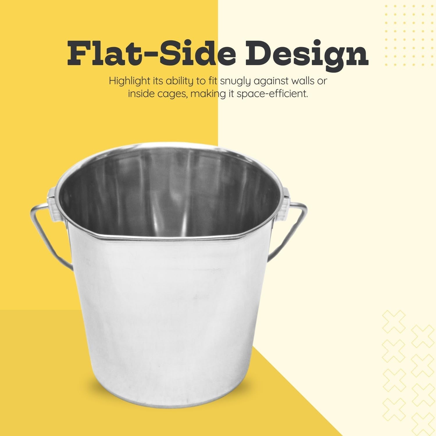 9-quart-stainless-steel-flat-side-bucket-2-25-gal-durable-heavy-duty-food-water-feeding-pails-for-dog-goat-sheep-horse-fits-kennel-cage-critter-crate-hanging-pet-pail-multipurpose