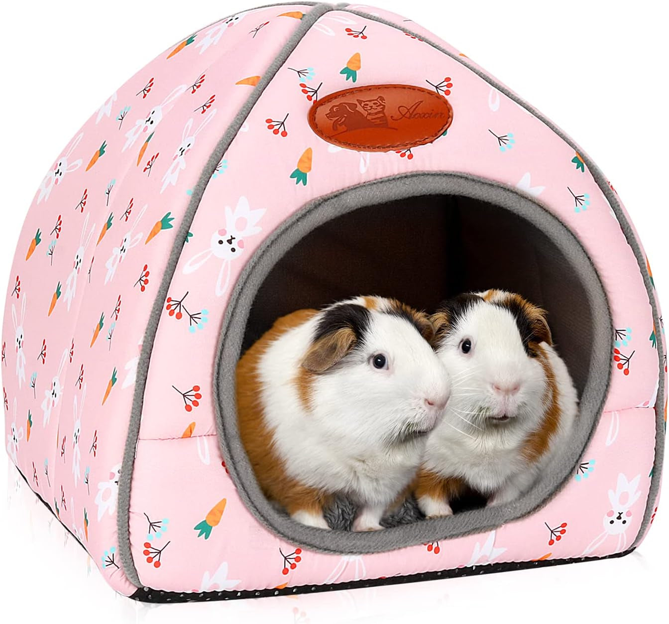 bwogue-guinea-pig-bed-hideout-washable-hamster-cave-for-small-animals-removable-cushion-for-cleaning-warm-fleece-nest-washable-bed-10-23-x-10-23-x-11-in-dwarf-rabbits-hedgehogs