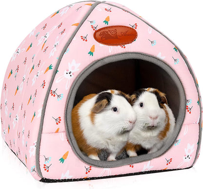 BWOGUE Guinea Pig Bed Hideout, Washable Hamster Cave for Small Animals | Removable Cushion for Cleaning, Warm Fleece Nest, Washable Bed, 10.23 X 10.23 X 11 In, Dwarf Rabbits Hedgehogs9