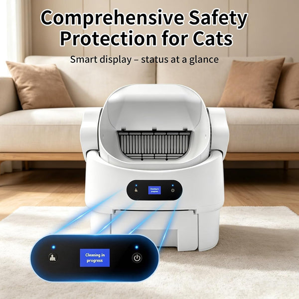 Automatic Self-Cleaning Litter Box, Open-Top, Microwave Radar, White | Multi-Sensor Safety, Large Waste Bin, Whisper-Quiet, Easy Setup, Rinse-Clean in Seconds, for Multi-Cat Homes2