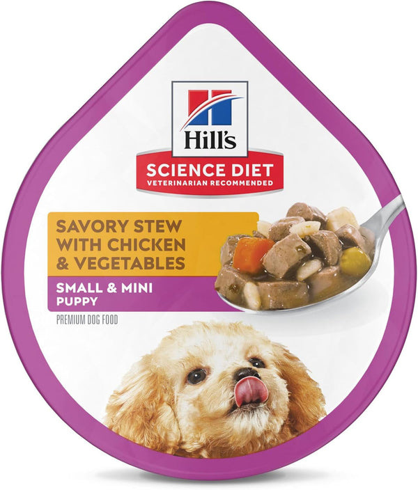 Hill'S Science Diet Puppy Small & Mini Wet Dog Food | #1 Veterinarian Recommended, Chicken & Vegetables, 3.5 Oz. Trays, 12-Pack1