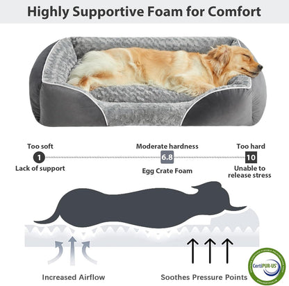 RRPETHOME XL Dog Beds Exra Large Sized Dog for Comfy Sleeping, Washable Rectangle Dog Bed for Large Dogs,Orthopedic Pet Sofa Bed, Dog Couch Bed with Anti-Slip Bottom2