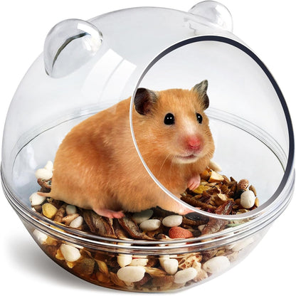 Hamster Bathtub,Hamster Bathroom,Sand Bath Container,Hamster Toilet and Sandbox Dust Bathtub,Hamster Bed,Sand Bath Box for Hamster Cage Accessories (S 4.4X4.4X3.5 Inch)2