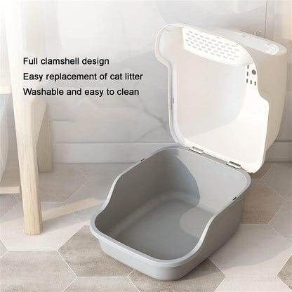Dog Potty Training Toilet ﻿ Cat Litter Box Large Enclosed Toilet with Transparent Door Cover Splash-Proof Pet Supplies(A)3