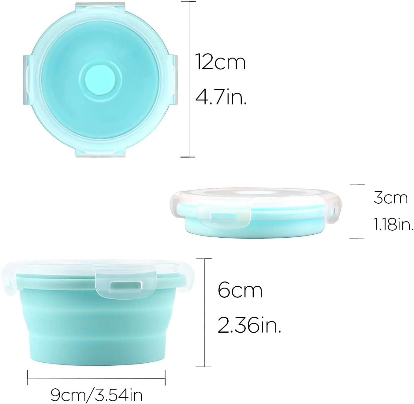 luter-2-pieces-collapsible-dog-bowls-silicone-food-water-travel-foldable-bowl-with-lids-portable-expandable-pet-feeding-watering-cup-dish-for-walking-kennels-camping-350ml-12x12x3cm-pink-blue