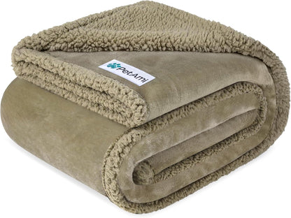Petami Waterproof Dog Blanket for Couch, Extra Large 80X60, Pee Proof Sherpa Fleece Reversible Pet Throw, Furniture Protector for Bed Sofa Crate Kennel, Soft Washable Cover for Dog Cat, Grey Sherpa15