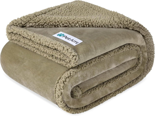 Petami Waterproof Dog Blanket for Couch, Extra Large 80X60, Pee Proof Sherpa Fleece Reversible Pet Throw, Furniture Protector for Bed Sofa Crate Kennel, Soft Washable Cover for Dog Cat, Grey Sherpa15