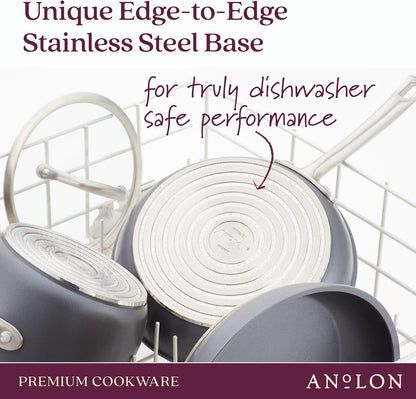 Accolade Forged Hard Anodized Nonstick Pots & Pans - Induction Cookware Set - 12 Piece - Moonstone Gray10