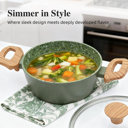 3-Piece Nonstick Set | 10.25" Pan + 1.4/2.2QT Pot | Pfas-Free, Green9