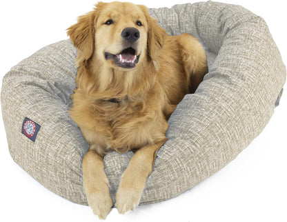 Majestic Pet 40 Inch Bagel Calming Dog Bed Washable – Cozy Soft round Dog Bed with Spine Support for Dogs to Rest Their Head - Fluffy Donut Dog Bed 40X29X9 (Inch) - round Pet Bed Large – Blue17