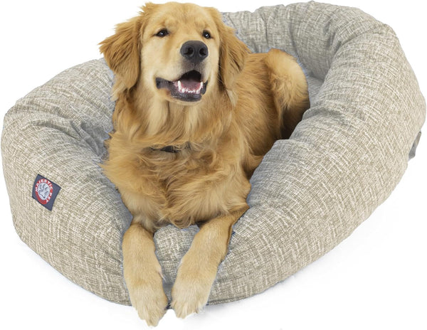 Majestic Pet 40 Inch Bagel Calming Dog Bed Washable – Cozy Soft round Dog Bed with Spine Support for Dogs to Rest Their Head - Fluffy Donut Dog Bed 40X29X9 (Inch) - round Pet Bed Large – Blue17