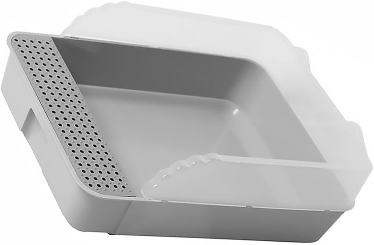 supvox-cat-litter-pan-toilet-semi-enclosed-anti-splash-resistant-plastic-litter-box-with-removable-cover-small-gray-for-kitten-housebreaking-and-indoor-use