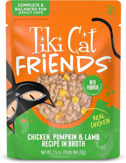 Tiki Cat Aloha Friends Variety Pack, Meaty Flavors Mixed with Pumpkin, Wet, High-Protein & High-Moisture Cat Food, for All Life Stages, 2.5 Oz. Pouch (Pack of 12)11