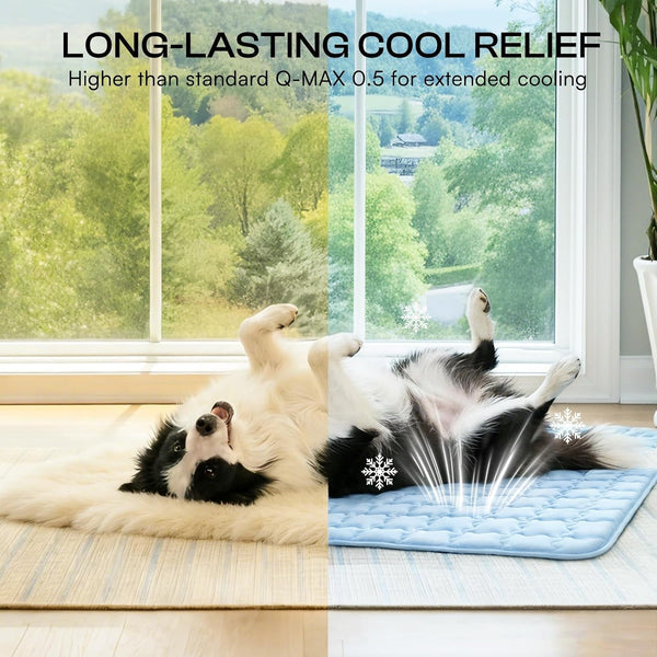Luciphia Dog Cooling Mat, Q-MAX>0.5 Non-Slip Self-Cooling Pad for Pets | Elastic Support, Joint Protection; Q-MAX>0.5 Instant Cooling Needs No Power; Non-Slip Washable Dog Bed; Light Blue 20X303