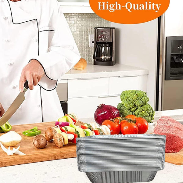 Aluminum Pans 9X13 Disposable Foil Pans (10 Pack) Half Size Deep Steam Table Pans Extra Thick for Baking, Cooking, Roasting, Heating, Serving & Lining Steam-Table Trays9
