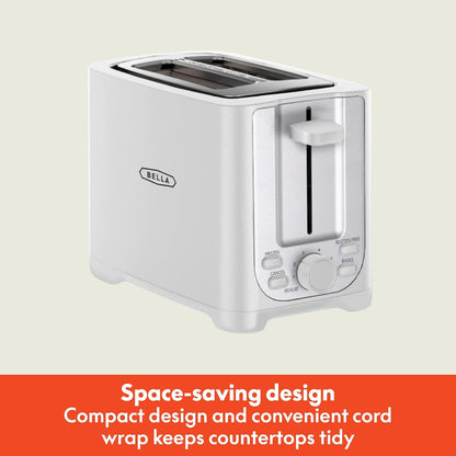 2 Slice Toaster, Extra Wide Slots & Removable Crumb Tray, White2