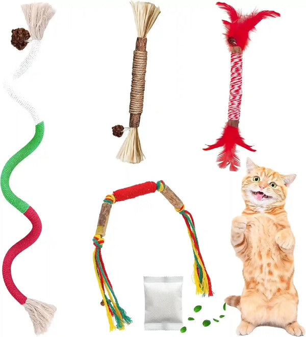 Silvervine Sticks for Cats & Cat Chew Rope Toys for Indoor Cats Dental Care Teeth Cleaning, Kitten & Cat Teething Toys for Health, Cat Chew Stick Suitable for All Breeds of Aggressive Chewers Cat9