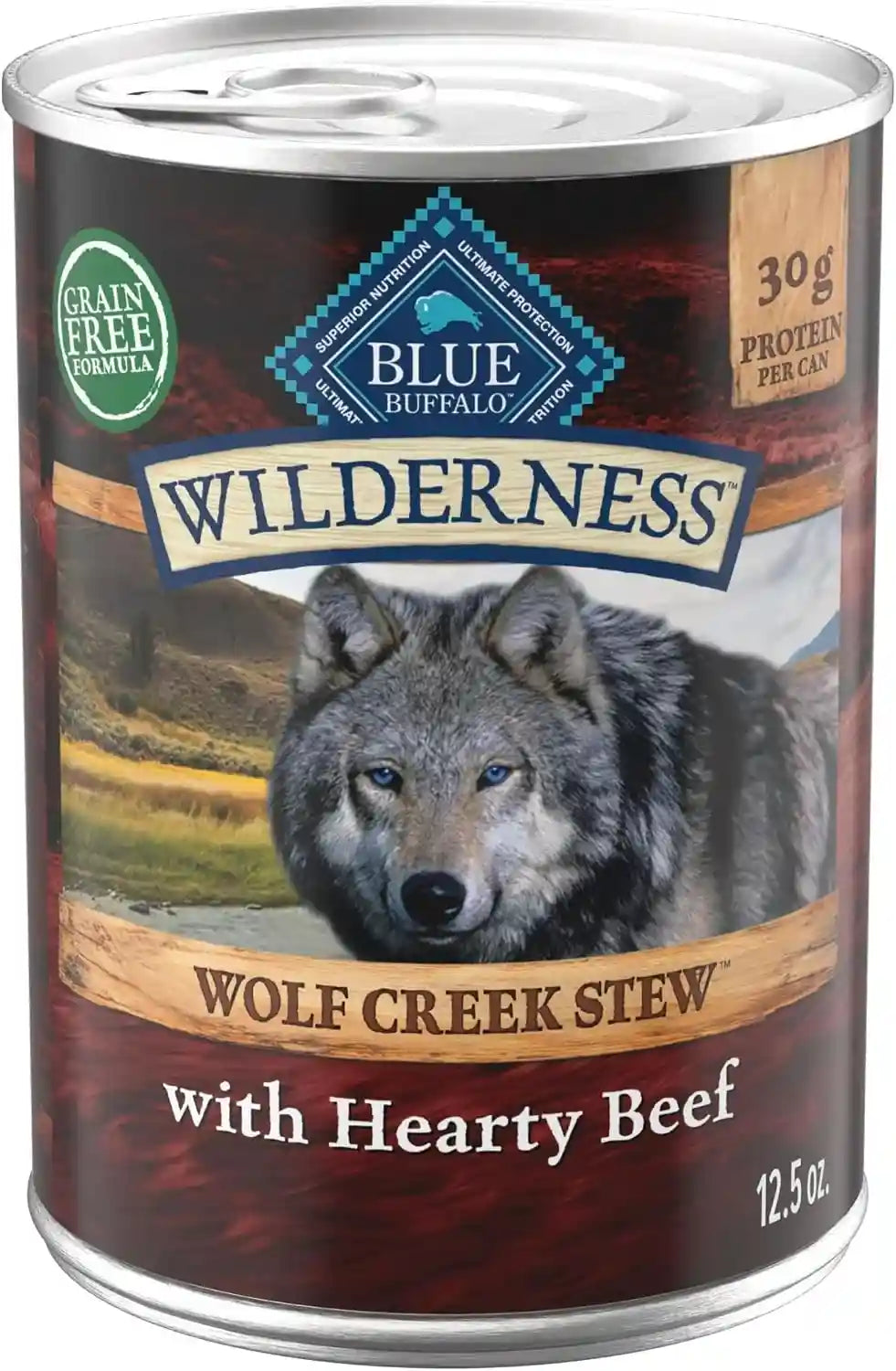 blue-buffalo-wilderness-grain-free-adult-wet-dog-food-wolf-creek-stew-with-hearty-beef-30g-protein-per-can-12-5-oz-can-pack-of-12