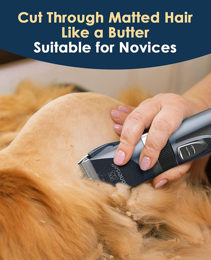 Oneisall Quiet Cat Clippers for Matted Hair & Long Hair, Cat Shaver | Cordless Cat Grooming Kit, LCD Display, 6 Guard Combs, 240-Min Runtime, 2-Speed Low Noise Trimmer for Cats & Small Dogs3