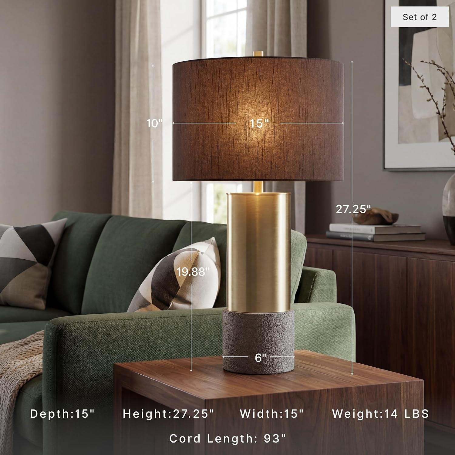 signature-design-by-ashley-jacek-contemporary-table-lamp-set-of-2-textured-faux-concrete-and-brass-finished-metal-black-drum-shade-with-goldtone-foil-interior-living-room-and-bedside-use