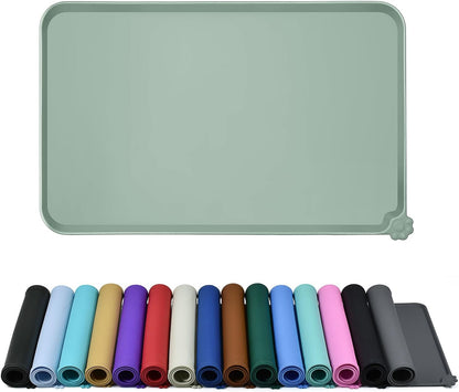 Reopet Silicone Pet Feeding Mat - Waterproof & Non-Slip Dog Cat Placemat | High Raised Edges Prevent Food & Water Spills to Protect Floors, Easy to Clean, Fit for Dog Cat Bowls28