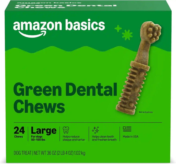 Amazon Basics Dental Dog Treats to Help Clean Teeth & Freshen Breath for Medium Dogs, Unflavored, per Pack: 36 Count, 2.25 Pounds (Previously Wag)13