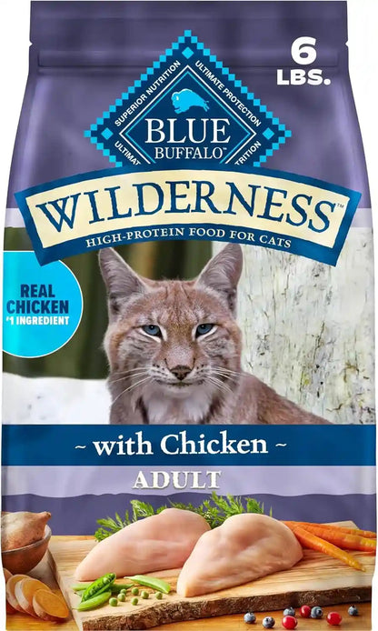 Blue Buffalo Wilderness with Salmon Natural High-Protein Grain-Free Dry Food for Adult Cats, Real Salmon First, Antioxidant-Rich Lifesource Bits Support Immunity, Promotes Strong Muscles, 5 Lbs.11