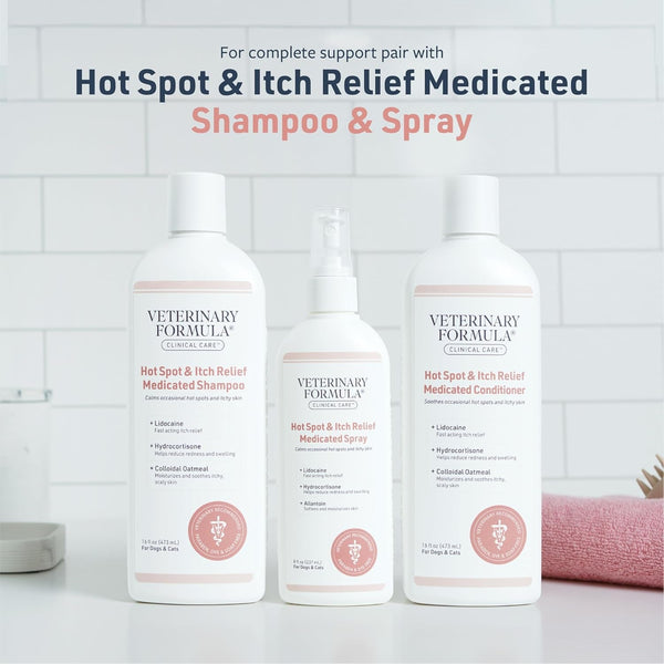 Veterinary Formula Clinical Care Hot Spot & Itch Relief Conditioner, 16 Oz | Medicated Oatmeal Formula Conditions the Skin and Helps Alleviate Itching in Dogs and Cats7