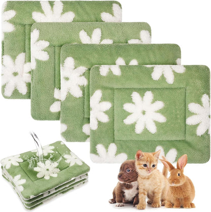 Haull 4 Pcs Waterproof Guinea Pig Bedding Soft Dog Cat Bed Crate Mat Small Animal Plush Cage Liners Rabbit Bunny Kennel Pad Reversible Cozy Pee Thickened Hamster Pad(Tie Dyed,13 X 10 Inch)23